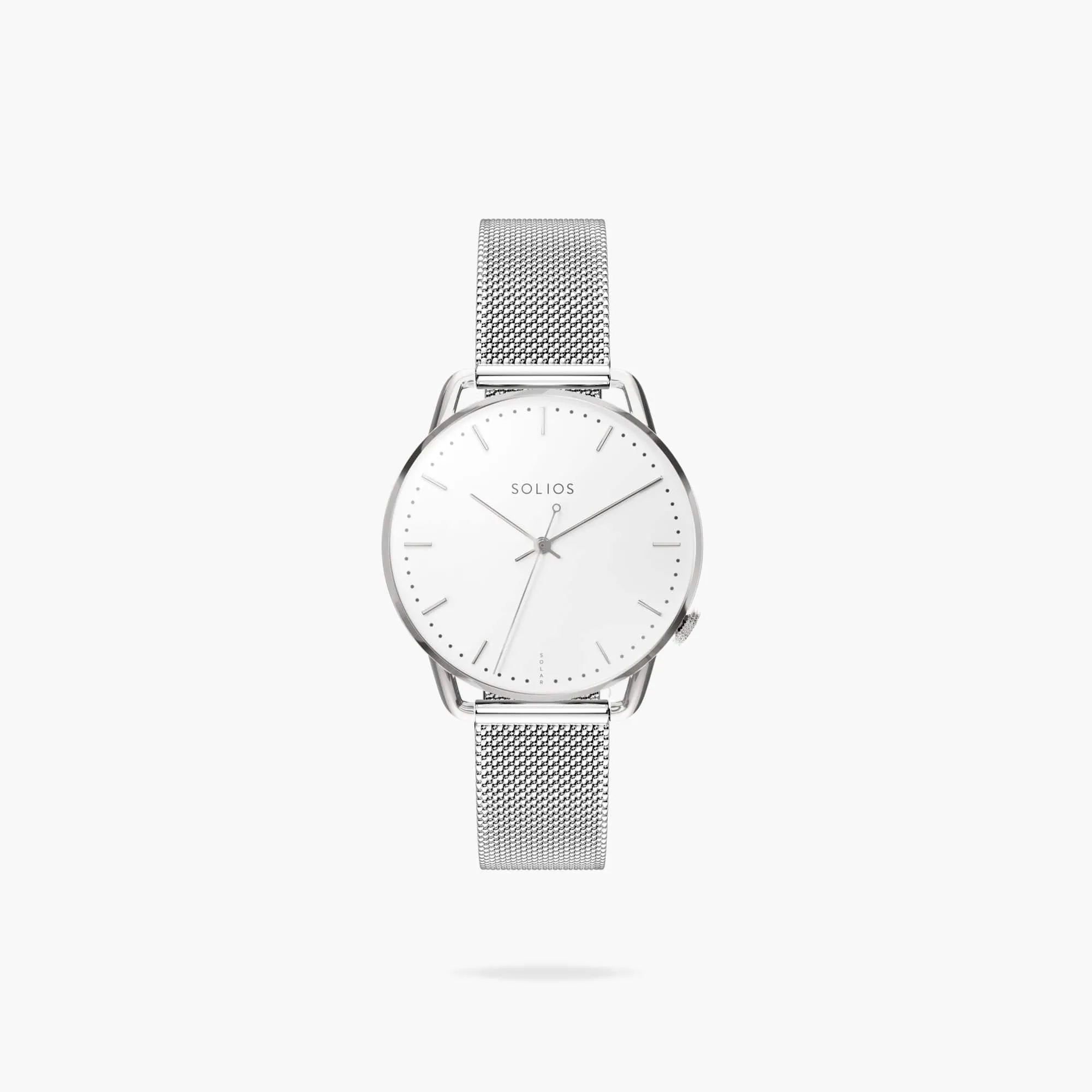The Solar Curve Mini | White Dial - Silver Case sold by ALLTRUEIST KNITWEAR