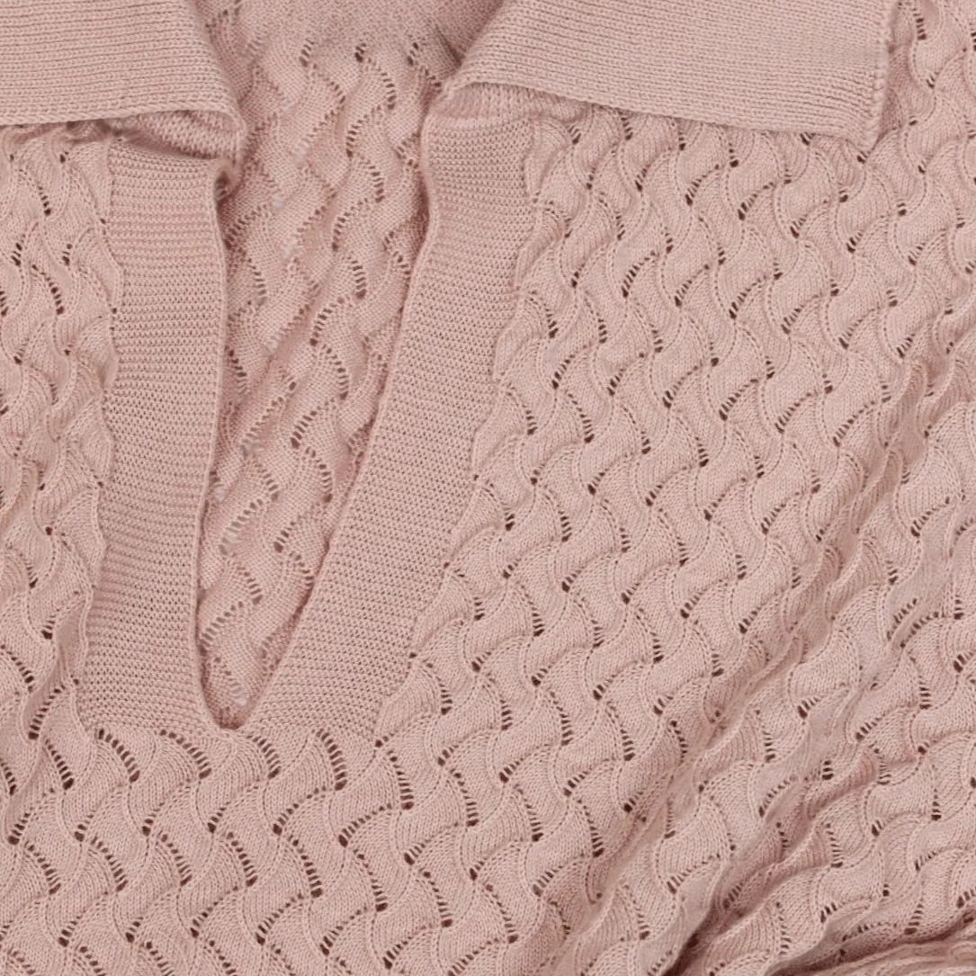 WANDA | Egyptian Cotton Pointelle knit Polo Shirt sold by ALLTRUEIST KNITWEAR product image thumbnail 4