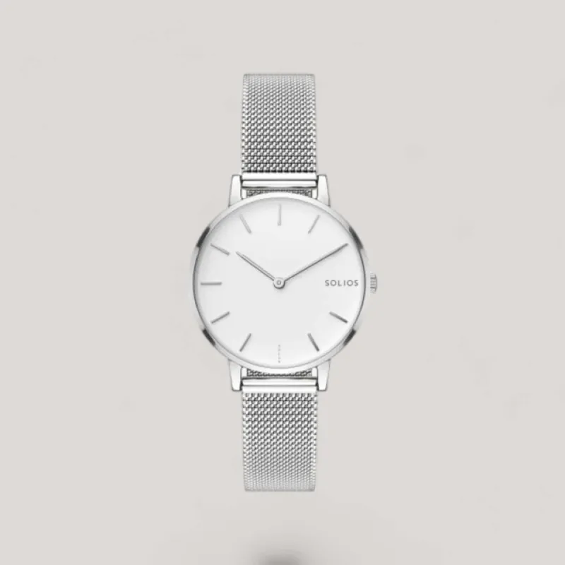 The Solar Mini | White Dial - Silver Case sold by ALLTRUEIST KNITWEAR
