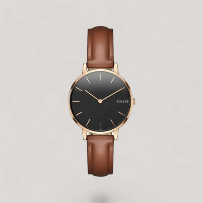 The Solar Mini | Black Dial - Rose Gold Case sold by ALLTRUEIST KNITWEAR