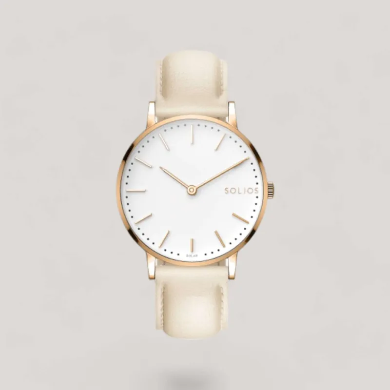 The Solar Classic | White Dial - Rose Gold Case sold by ALLTRUEIST KNITWEAR