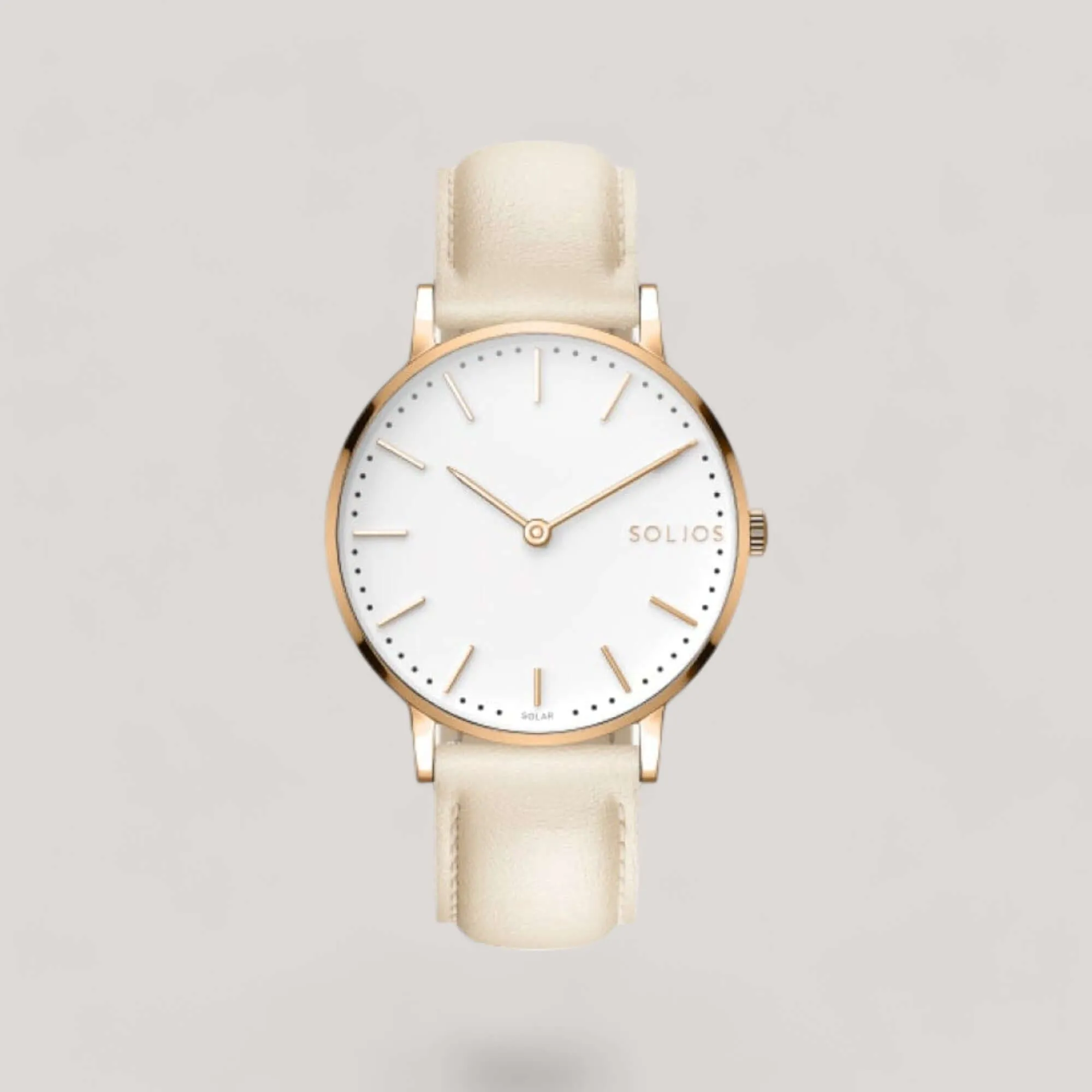 The Solar Classic | White Dial - Rose Gold Case sold by ALLTRUEIST KNITWEAR