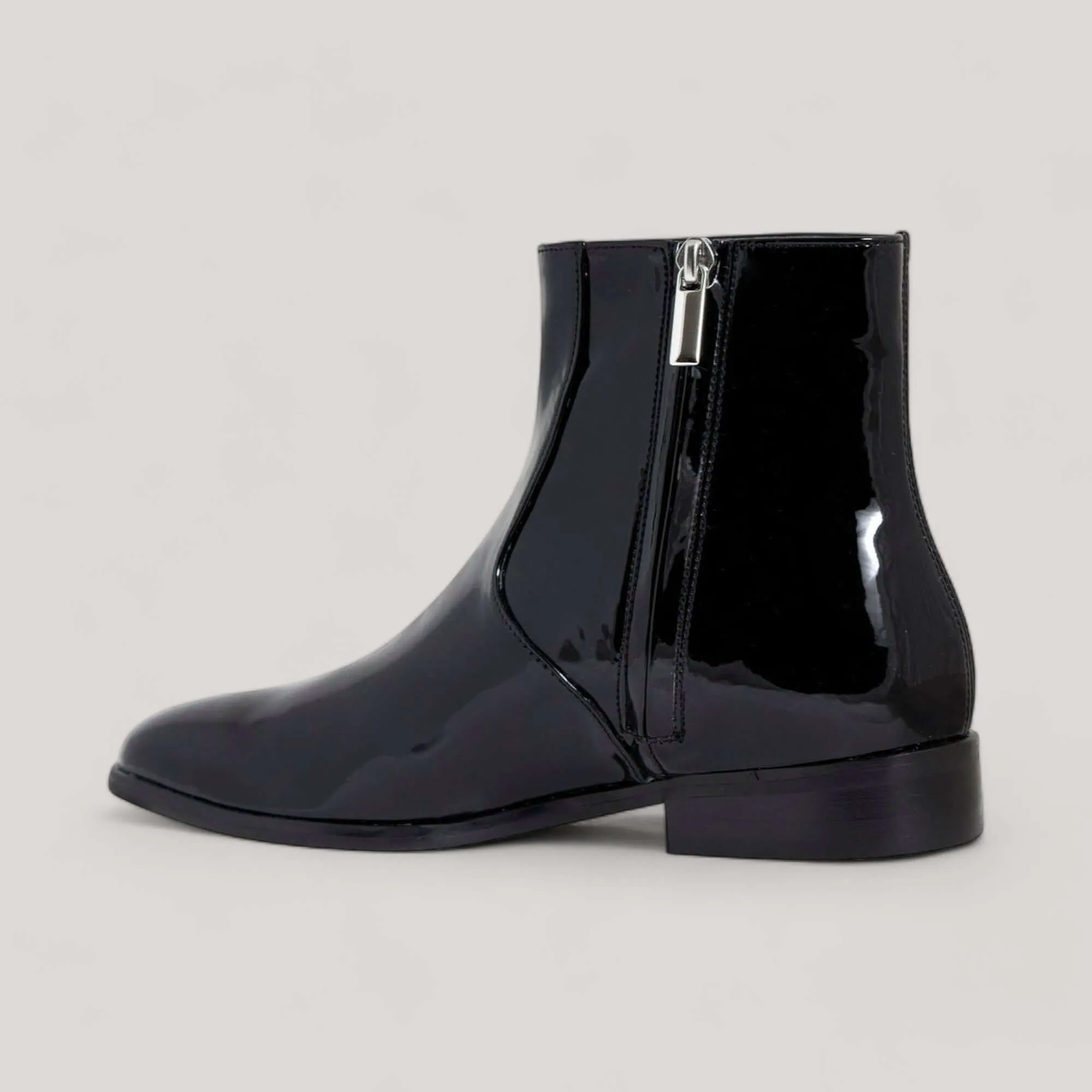 CHARLI | Black Vegan Patent - Ankle Boot sold by ALLTRUEIST KNITWEAR product image thumbnail 4