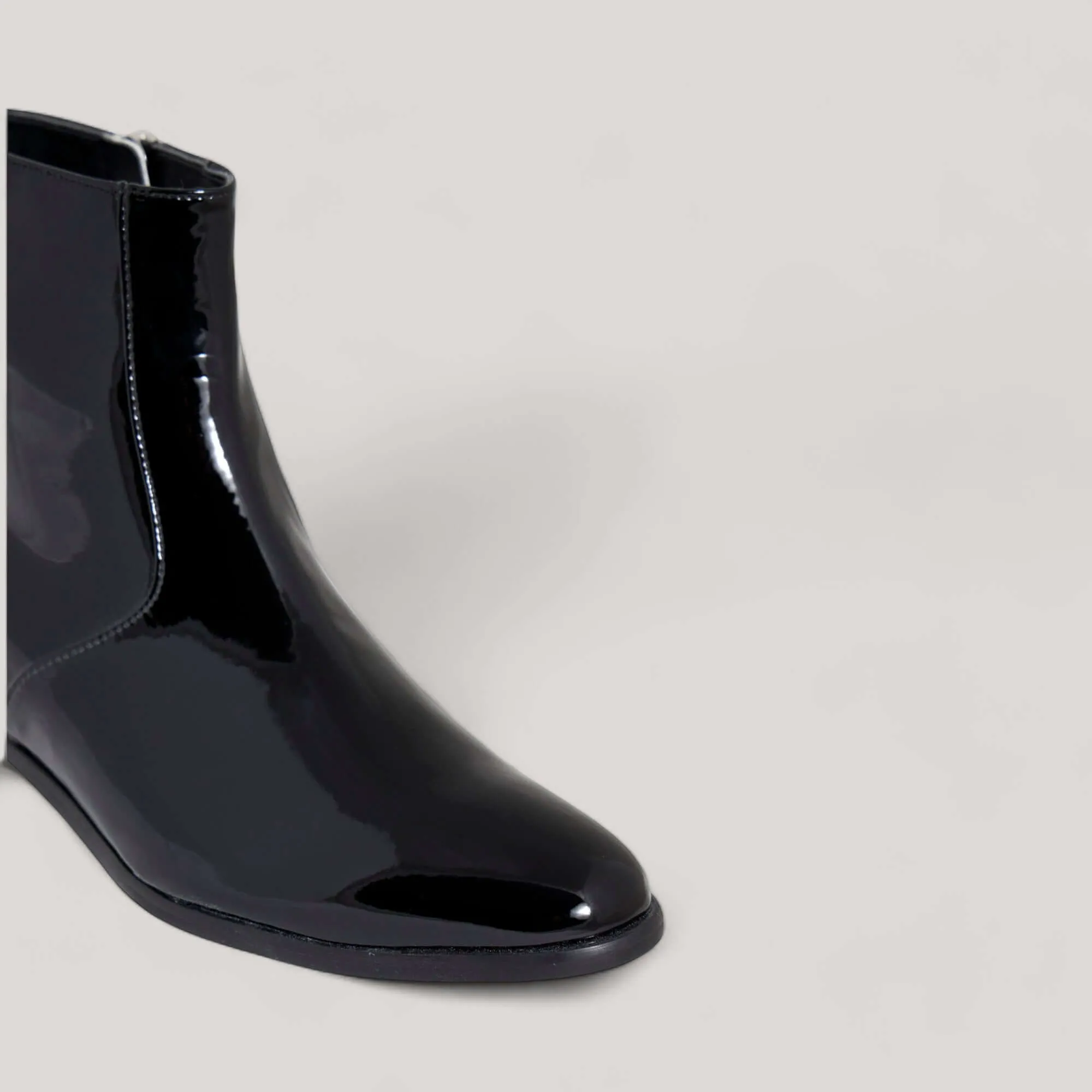 CHARLI | Black Vegan Patent - Ankle Boot sold by ALLTRUEIST KNITWEAR product image thumbnail 3