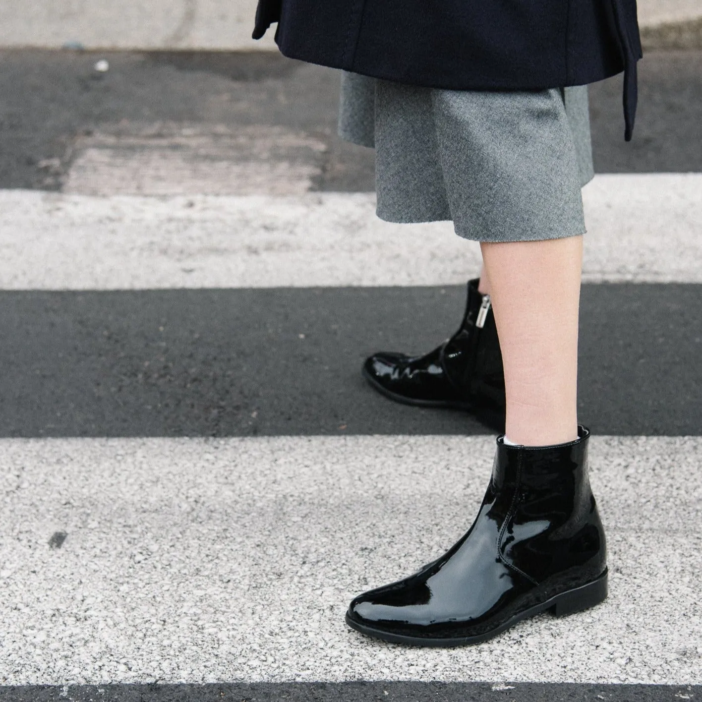 CHARLI | Black Vegan Patent - Ankle Boot sold by ALLTRUEIST KNITWEAR product image thumbnail 2