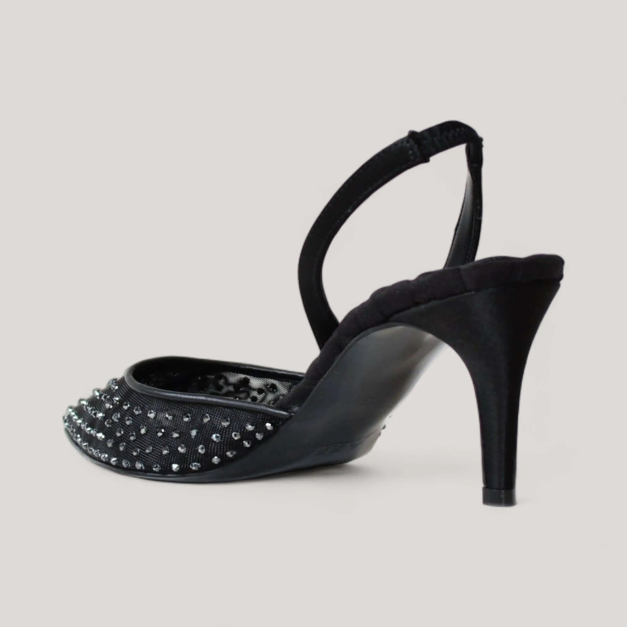 SOPHIA | Black Crystal Mesh - Slingback Pumps sold by ALLTRUEIST KNITWEAR product image thumbnail 2