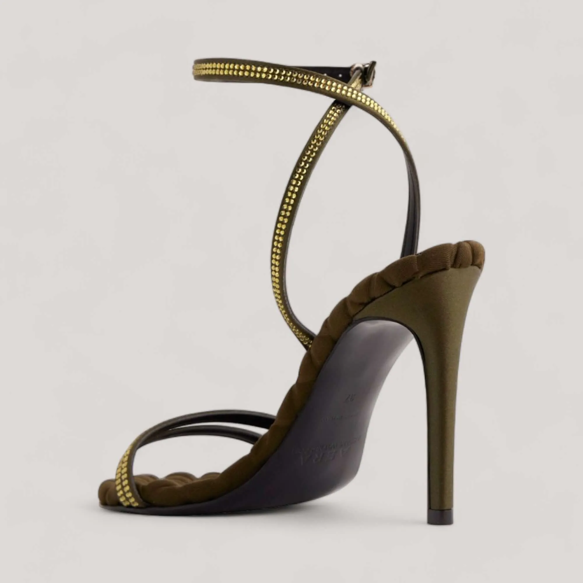 LUCIA | Military Green Crystal - Ankle Strap Sandals sold by ALLTRUEIST KNITWEAR product image thumbnail 2