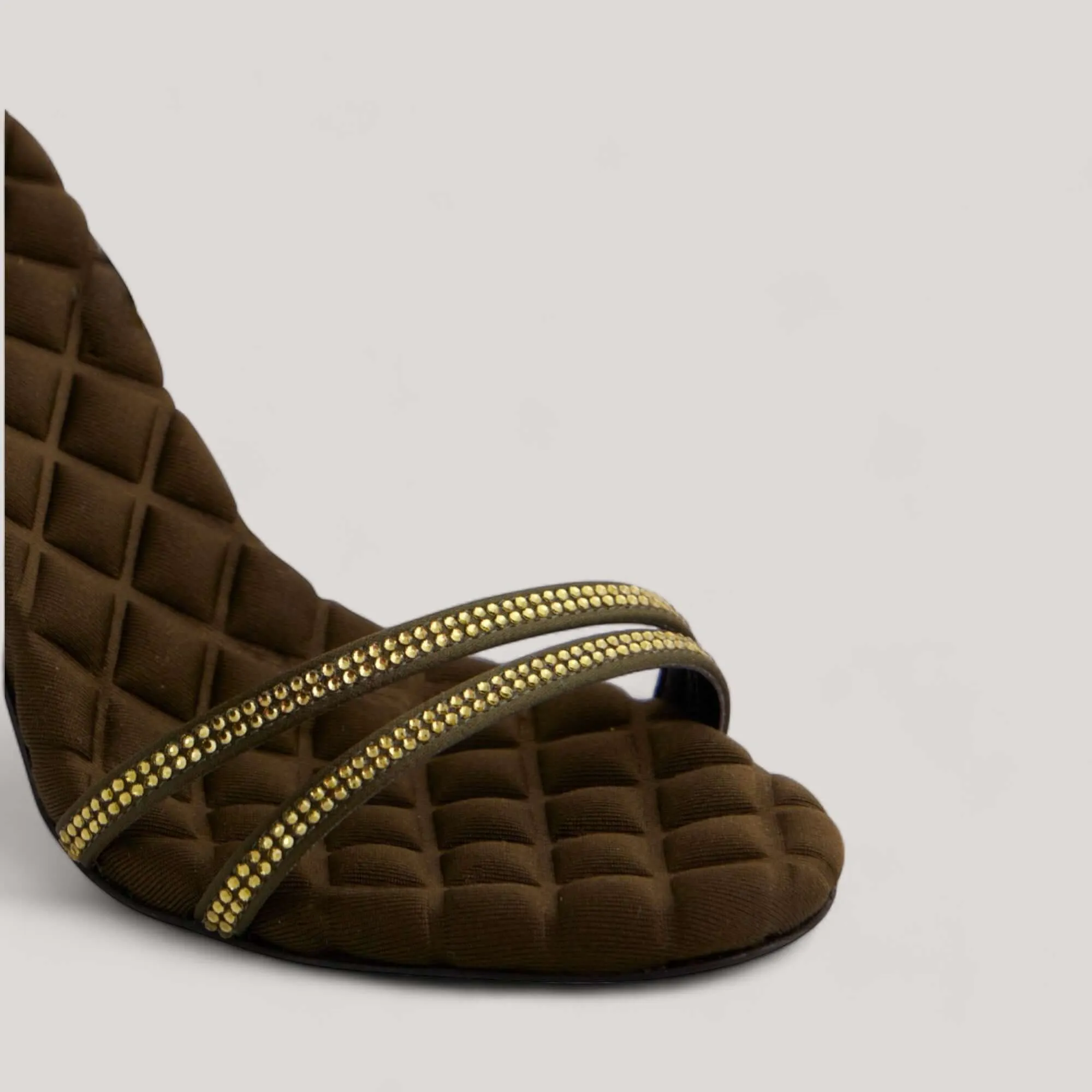 LUCIA | Military Green Crystal - Ankle Strap Sandals sold by ALLTRUEIST KNITWEAR product image thumbnail 3