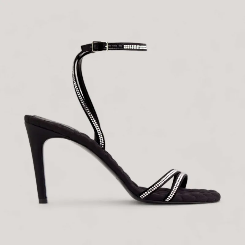 LUCIA | Silver Crystal - Ankle Strap Sandals sold by ALLTRUEIST KNITWEAR