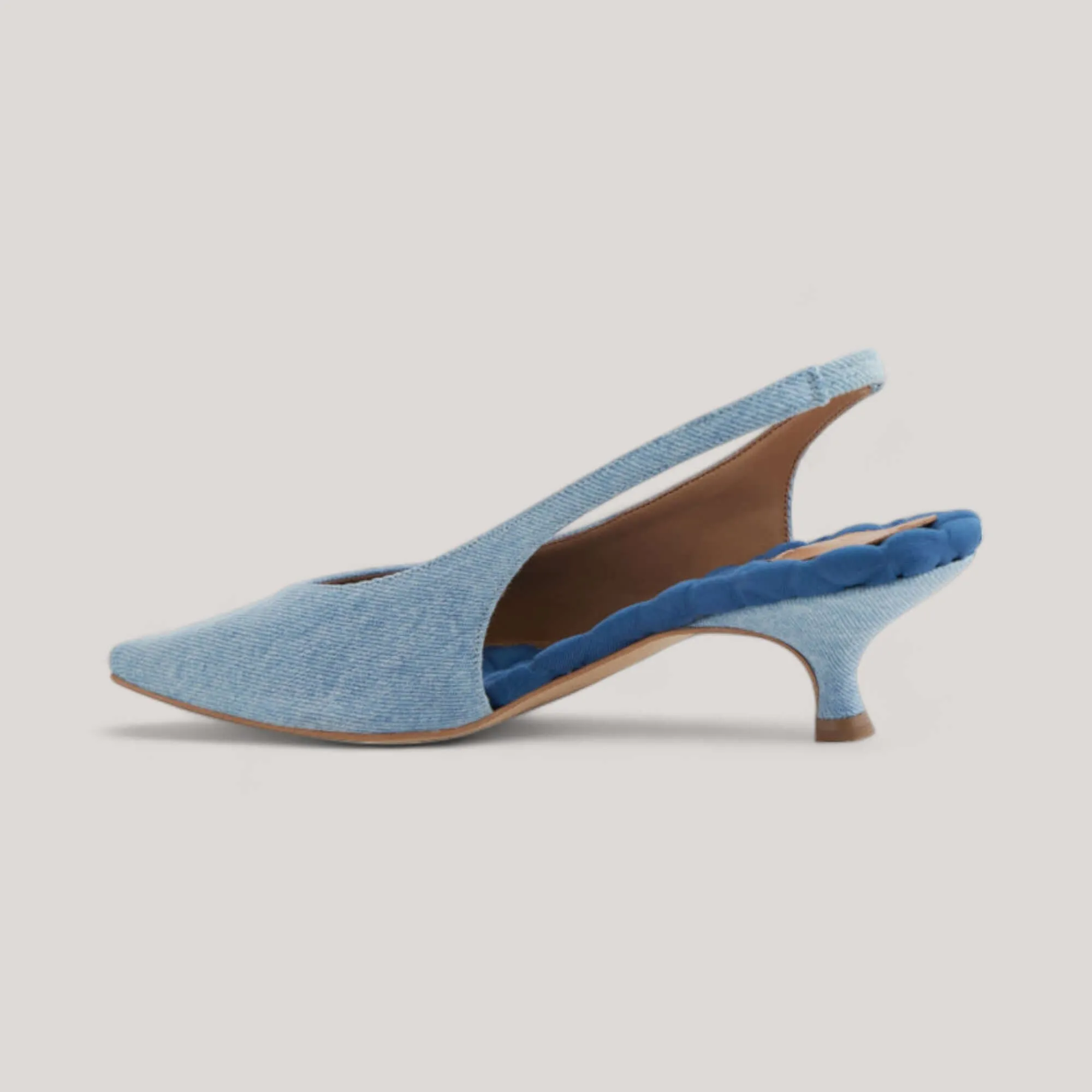 SILVANA | Blue Denim - Kitten Heel Pump sold by ALLTRUEIST KNITWEAR product image thumbnail 4