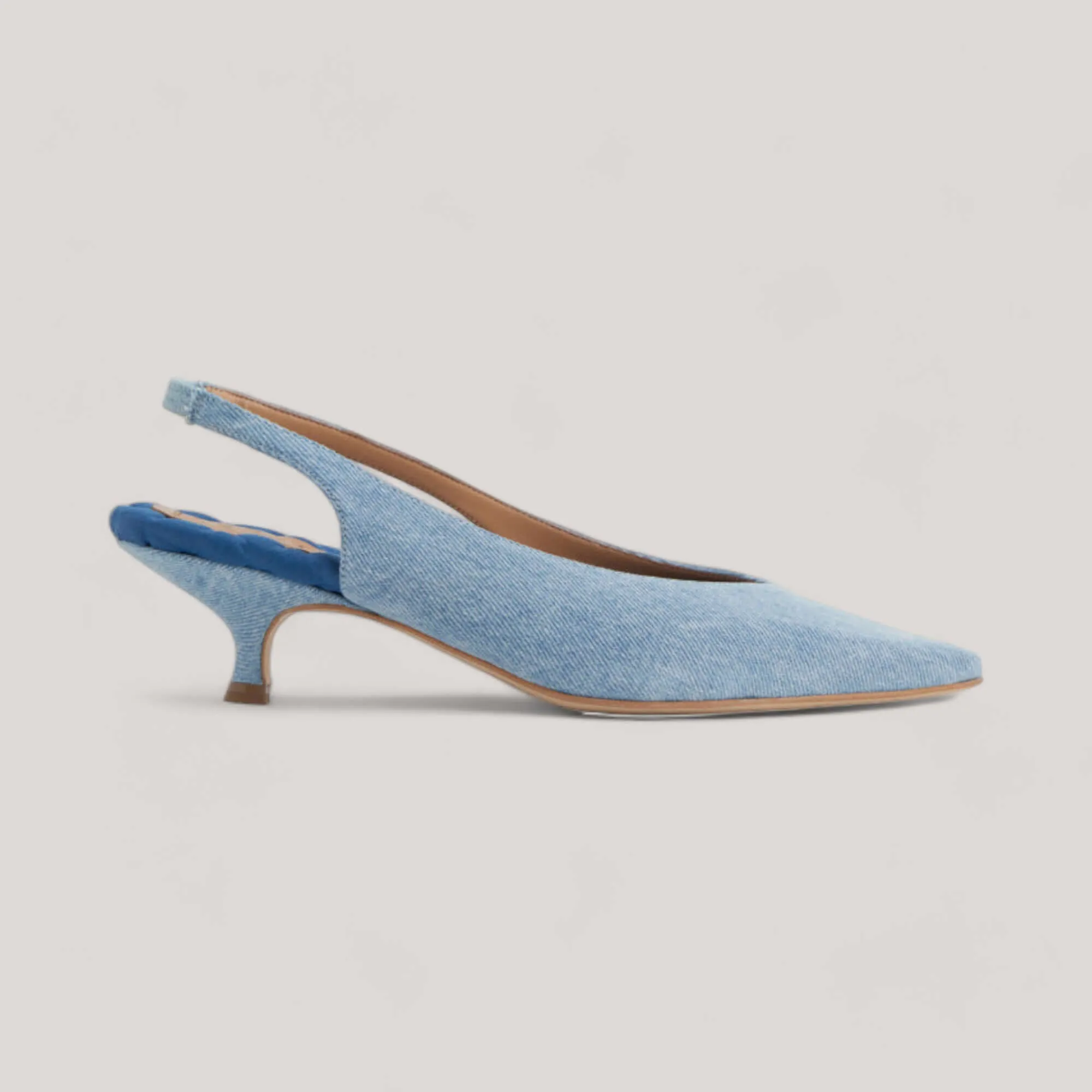 SILVANA | Blue Denim - Kitten Heel Pump sold by ALLTRUEIST KNITWEAR