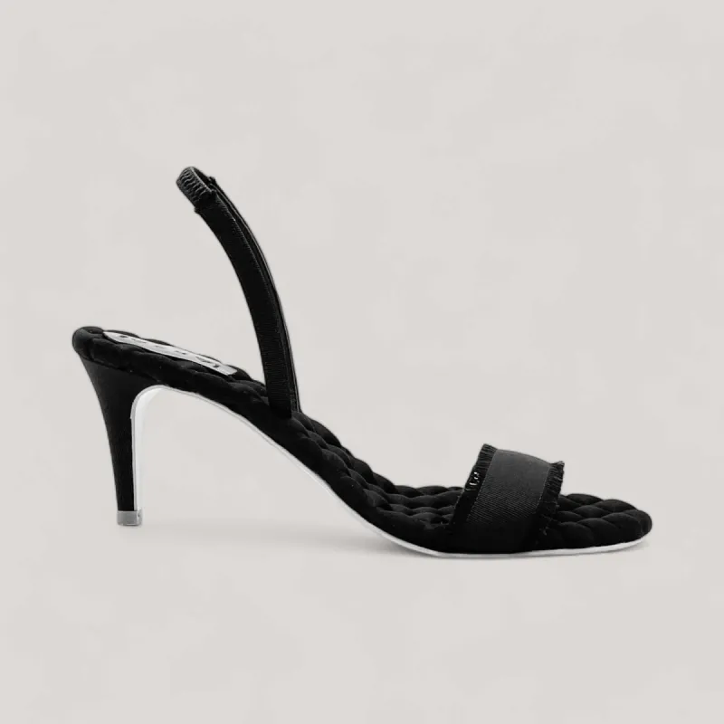 CLAUDIA | Black Grosgrain - Slingback Sandals sold by ALLTRUEIST KNITWEAR