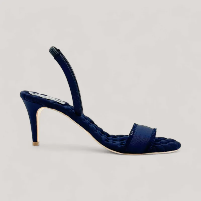 CLAUDIA | Navy Grosgrain - Slingback Sandals sold by ALLTRUEIST KNITWEAR