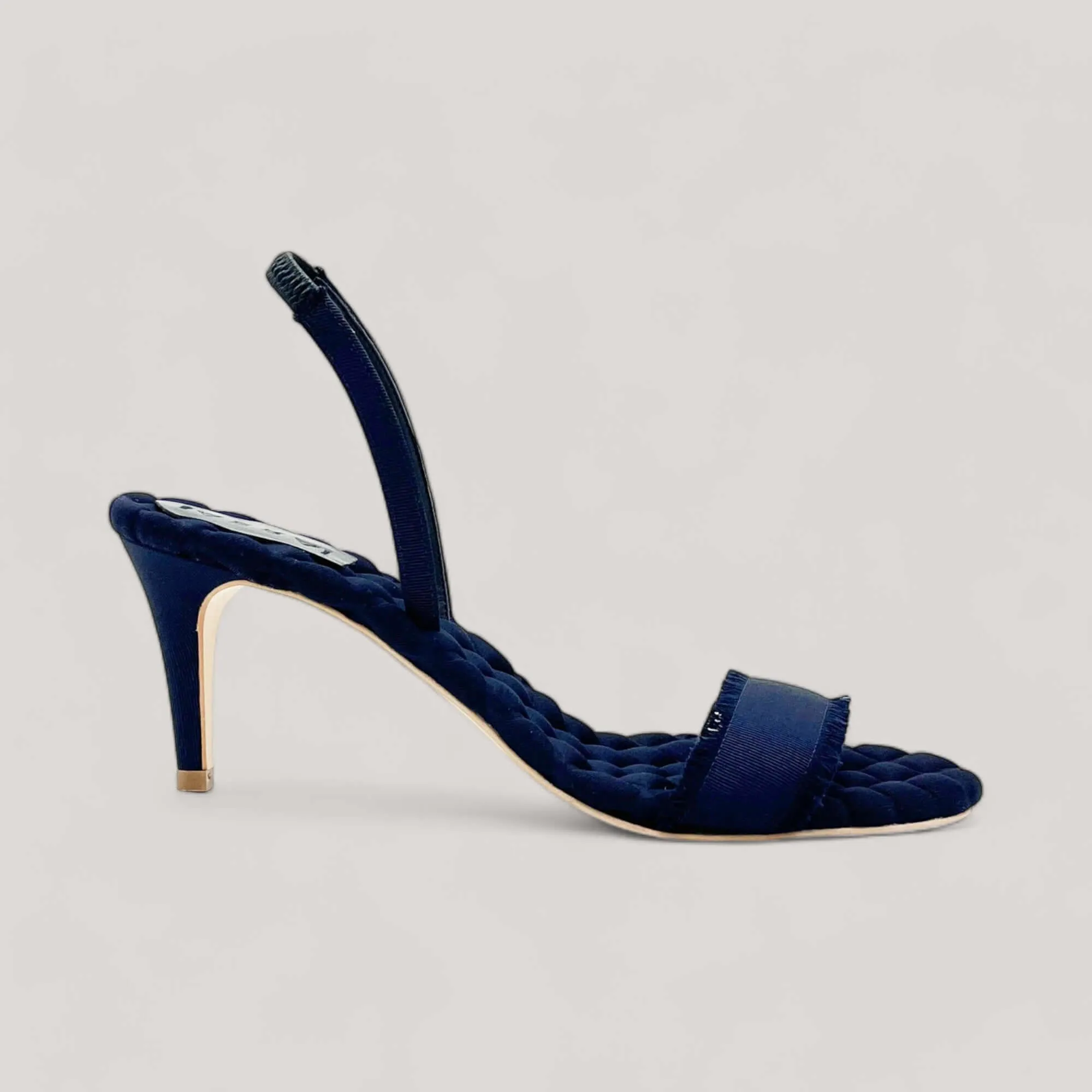 CLAUDIA | Navy Grosgrain - Slingback Sandals sold by ALLTRUEIST KNITWEAR
