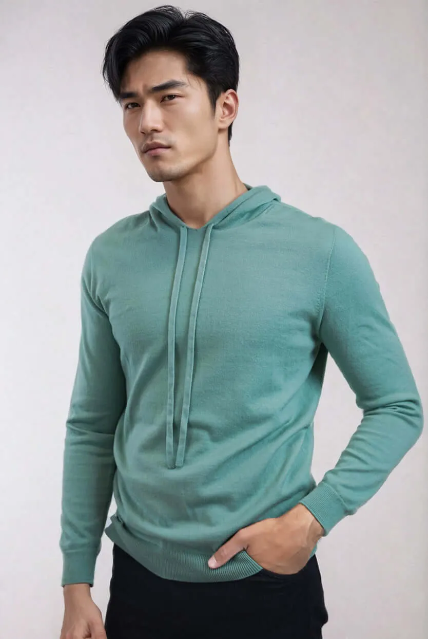 COLTON | Egyptian Cotton Long Sleeve Hoodie sold by ALLTRUEIST KNITWEAR product image thumbnail 4