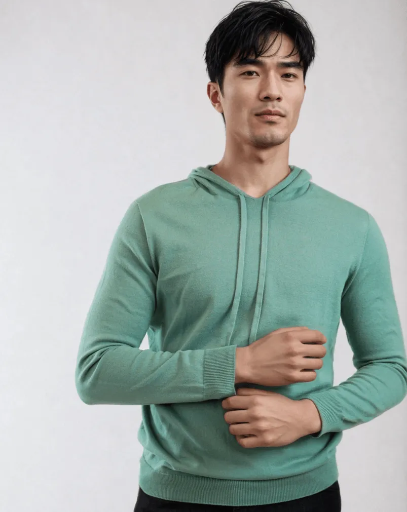 COLTON | Egyptian Cotton Long Sleeve Hoodie sold by ALLTRUEIST KNITWEAR