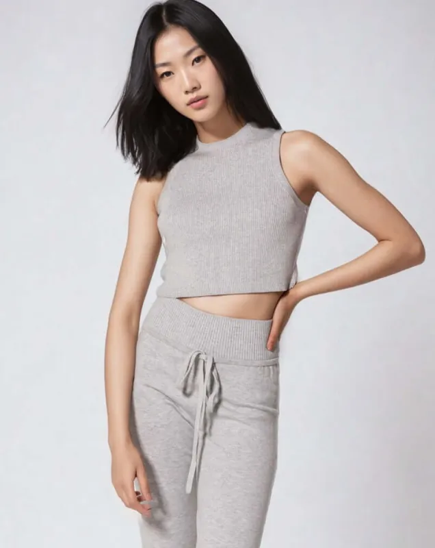 CAMILLE | Cropped Sleeveless Top sold by ALLTRUEIST KNITWEAR
