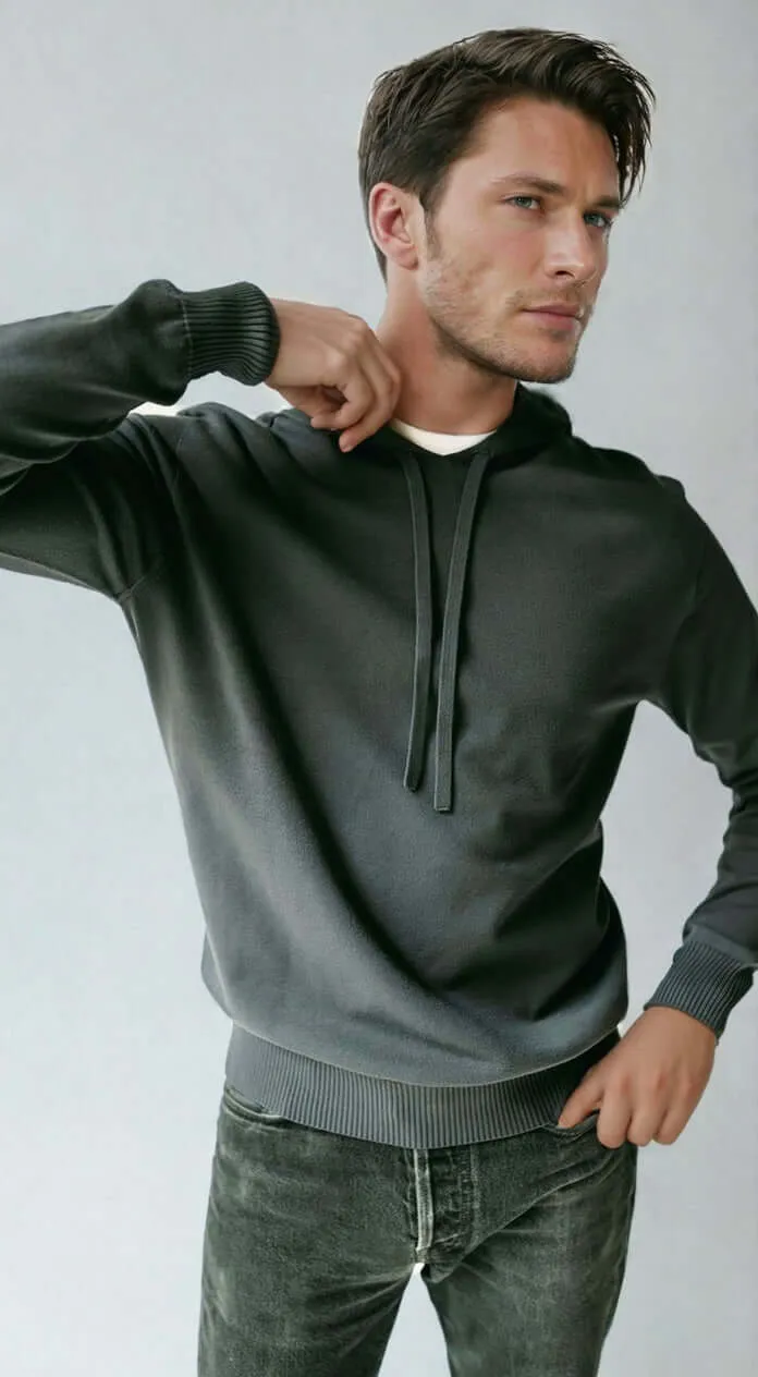 CARTER | Ecoviscose Long Sleeve Hoodie sold by ALLTRUEIST KNITWEAR product image thumbnail 3