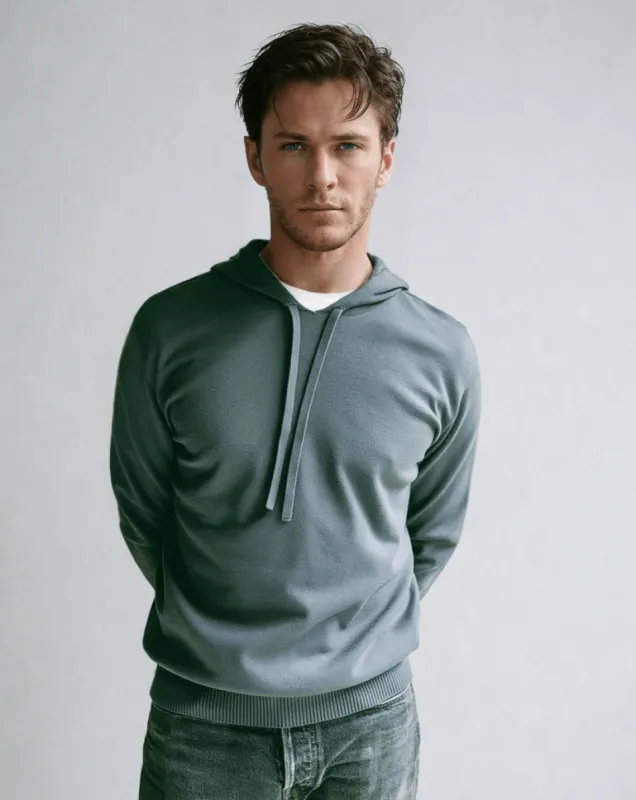 CARTER | Ecoviscose Long Sleeve Hoodie made by ALLTRUEIST KNITWEAR