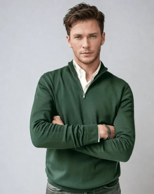 WESTON | Ecoviscose Half-Zip Sweater made by ALLTRUEIST KNITWEAR