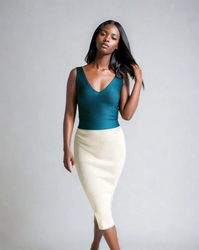 CLARET | V-Neck Tank Top sold by ALLTRUEIST KNITWEAR