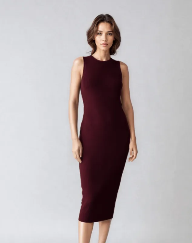 CELINE | Sleeveless Crew-Neck Rib Long Dress made by ALLTRUEIST KNITWEAR