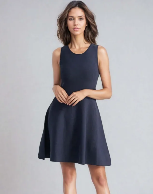 ANNA | Sleeveless Flared Knit Dress sold by ALLTRUEIST KNITWEAR