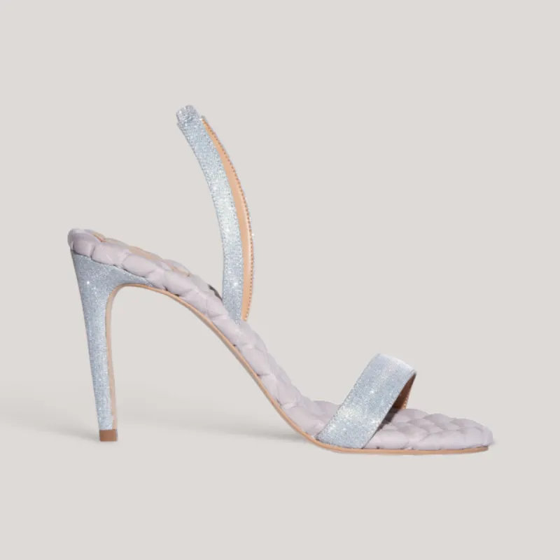 VIVIEN | Silver Lurex - Slingback Sandals sold by ALLTRUEIST KNITWEAR