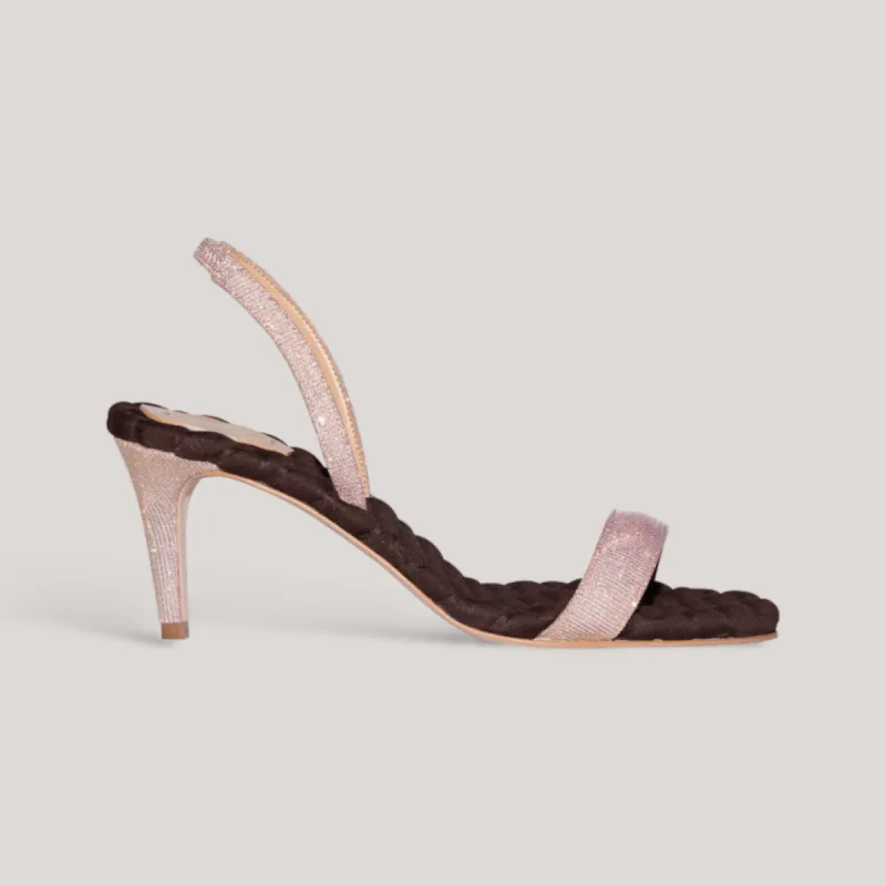 CLAUDIA | Pink Lurex - Slingback Sandals sold by ALLTRUEIST KNITWEAR
