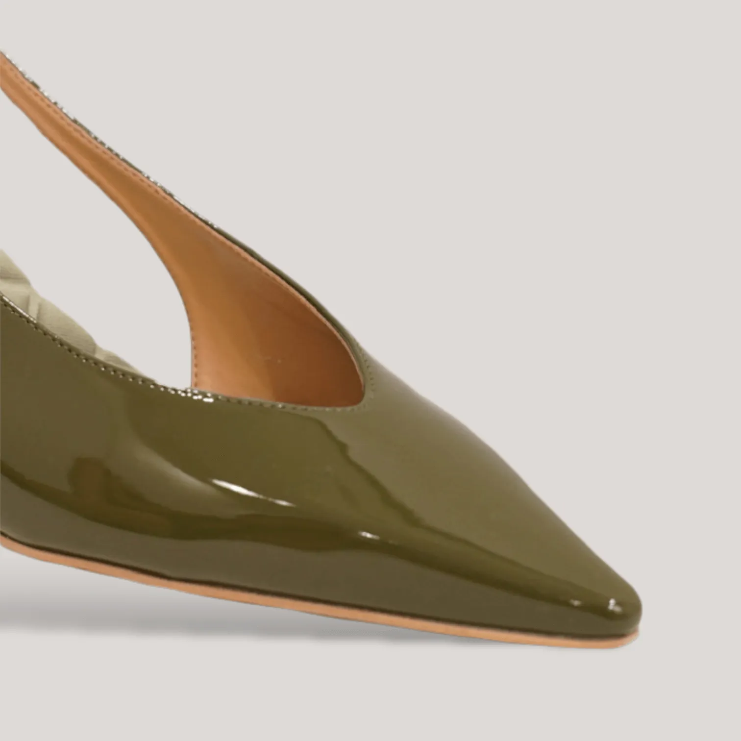 SILVANA | Green Vegan Patent - Kitten Heel Pump sold by ALLTRUEIST KNITWEAR product image thumbnail 2