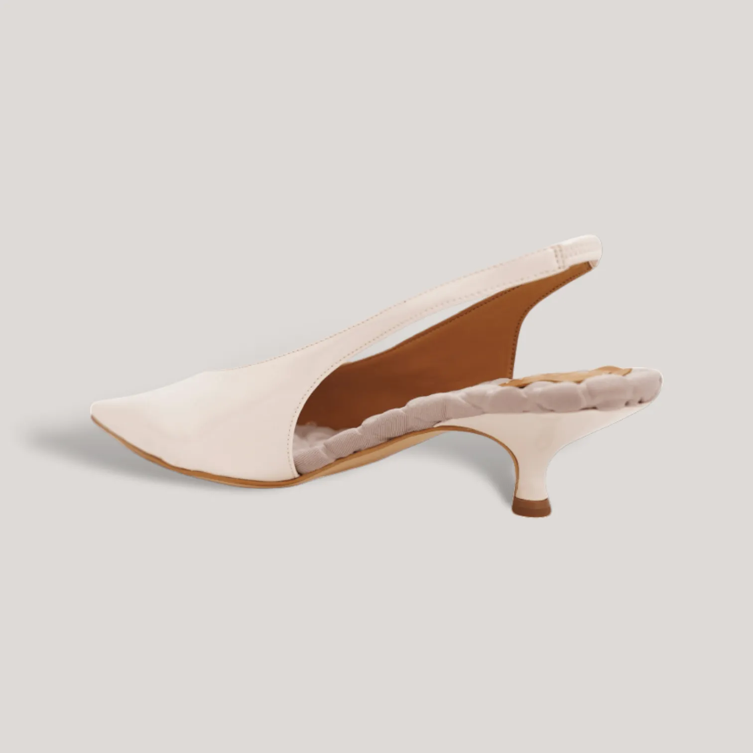 SILVANA | Ivory Vegan Patent - Kitten Heel Pump sold by ALLTRUEIST KNITWEAR product image thumbnail 3