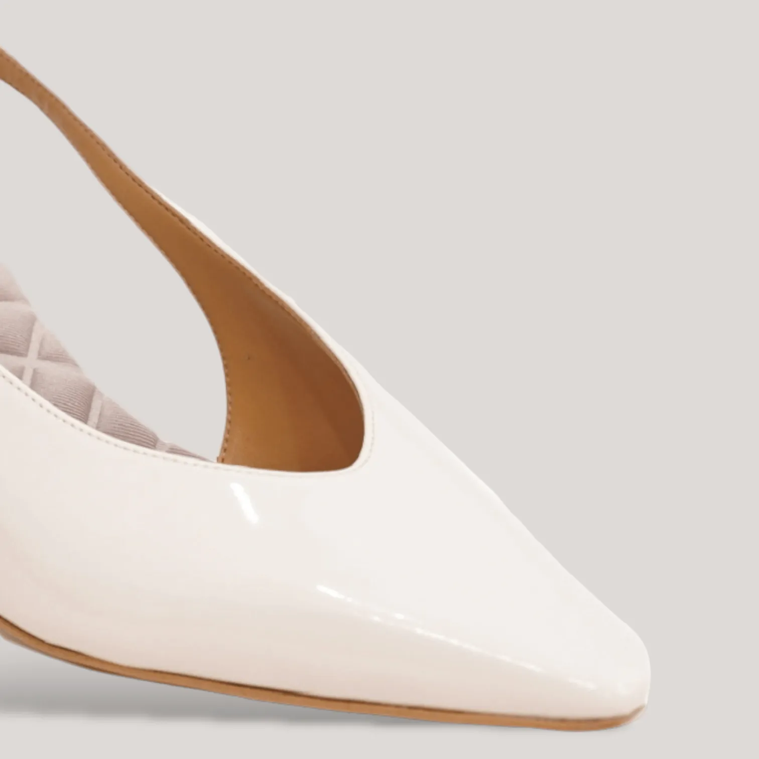 SILVANA | Ivory Vegan Patent - Kitten Heel Pump sold by ALLTRUEIST KNITWEAR product image thumbnail 2