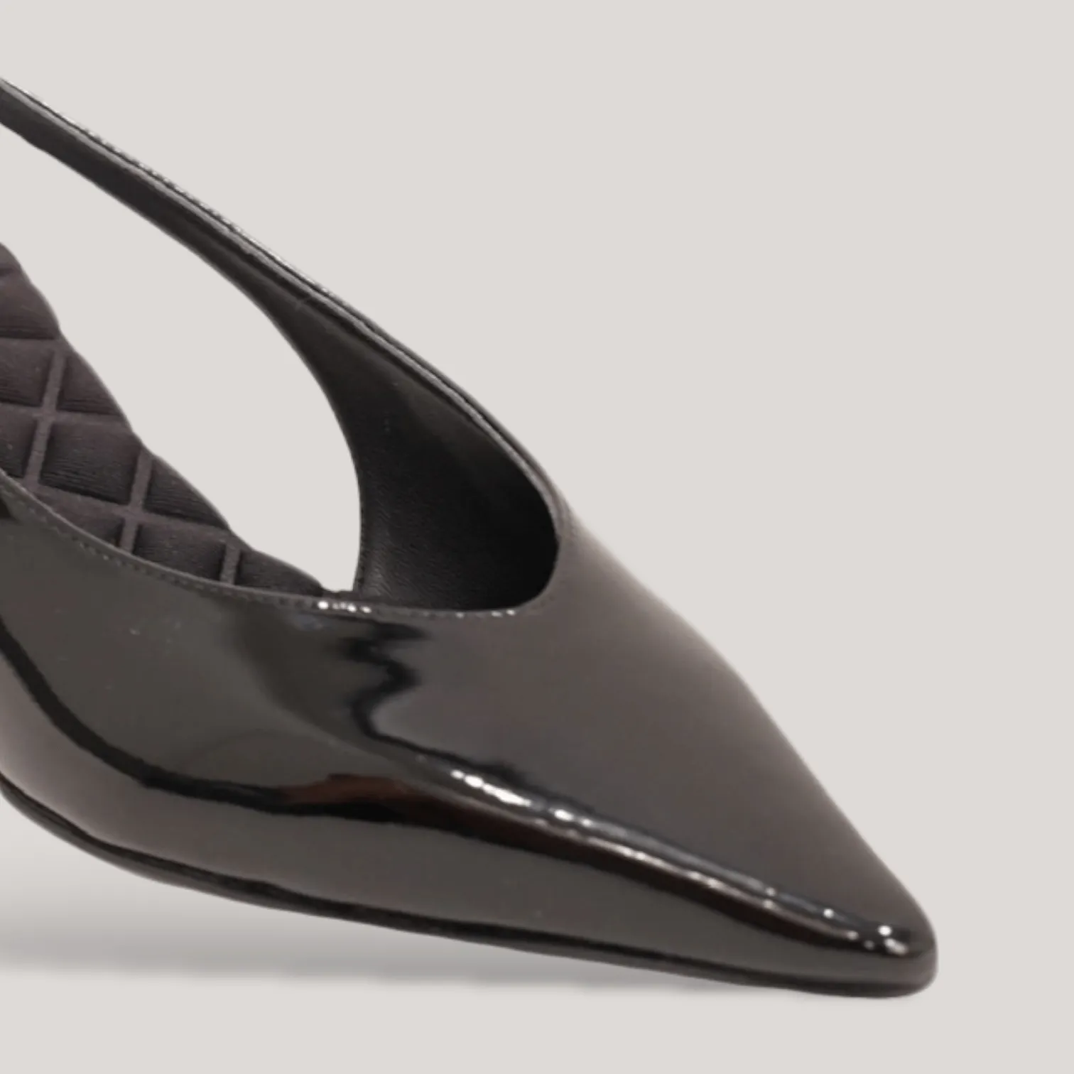 SILVANA | Black Vegan Patent - Kitten Heel Pump sold by ALLTRUEIST KNITWEAR product image thumbnail 2