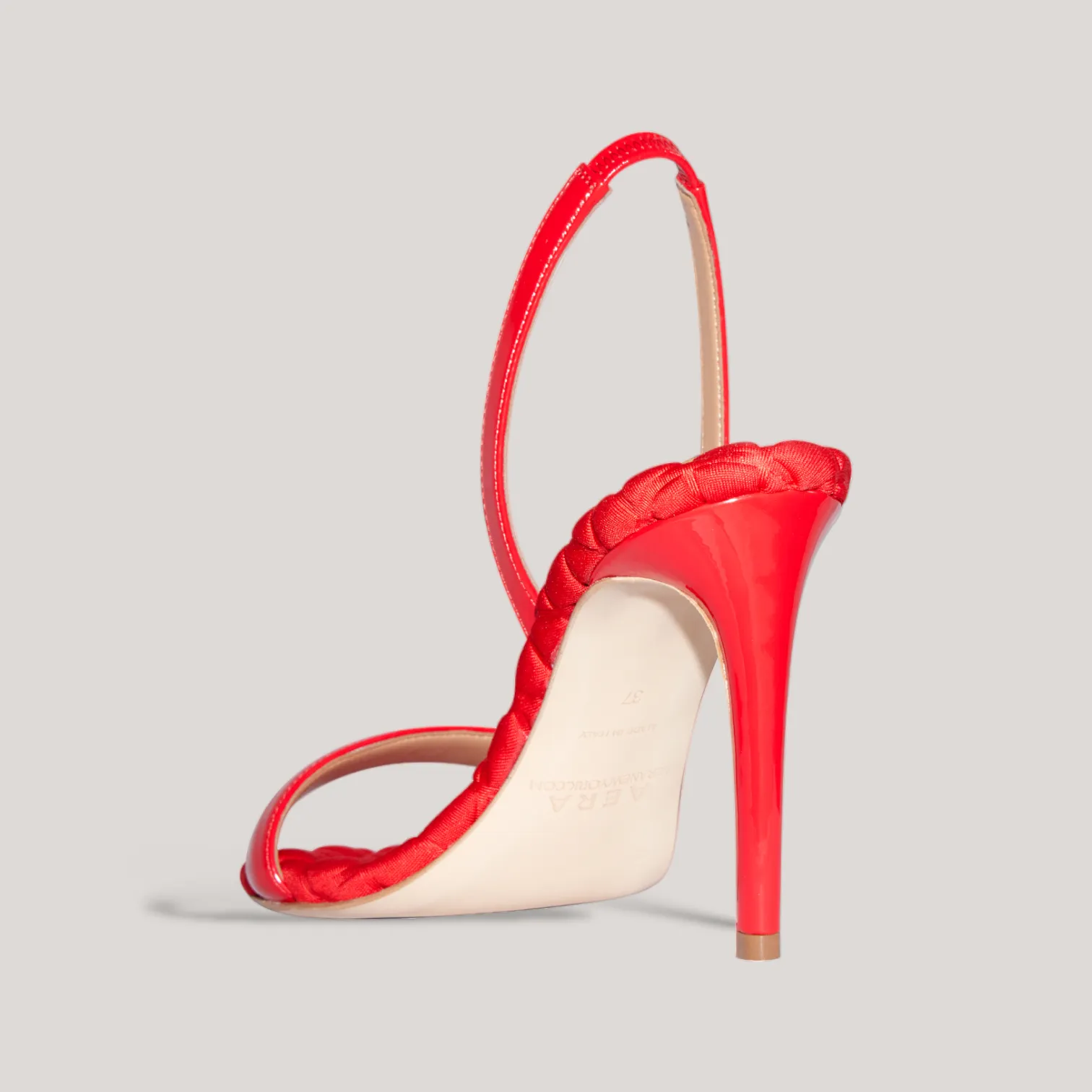 VIVIEN | Red Vegan Patent - Slingback Sandals sold by ALLTRUEIST KNITWEAR product image thumbnail 2