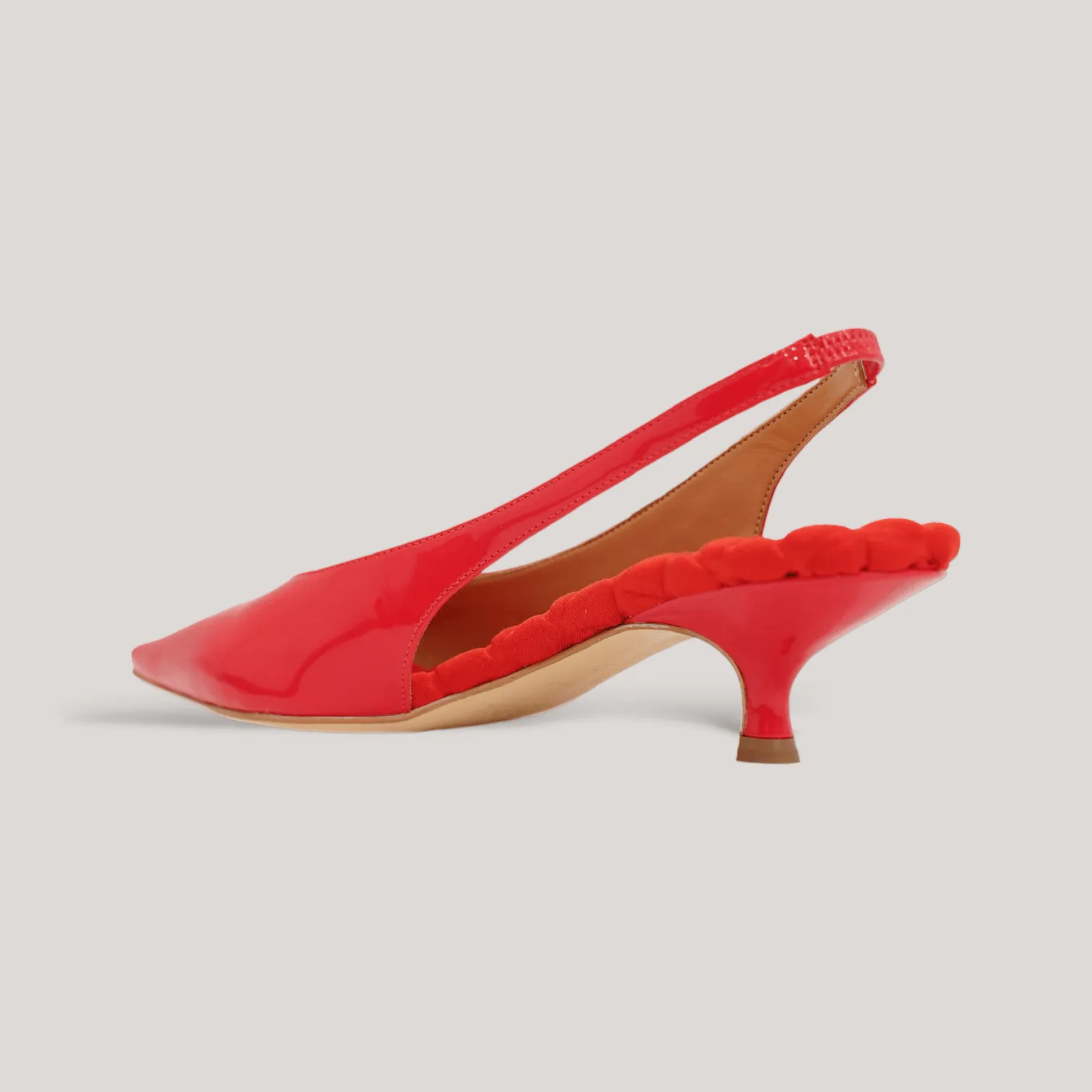 SILVANA | Red Vegan Patent - Pointed Toe Kitten Heel sold by ALLTRUEIST KNITWEAR product image thumbnail 2