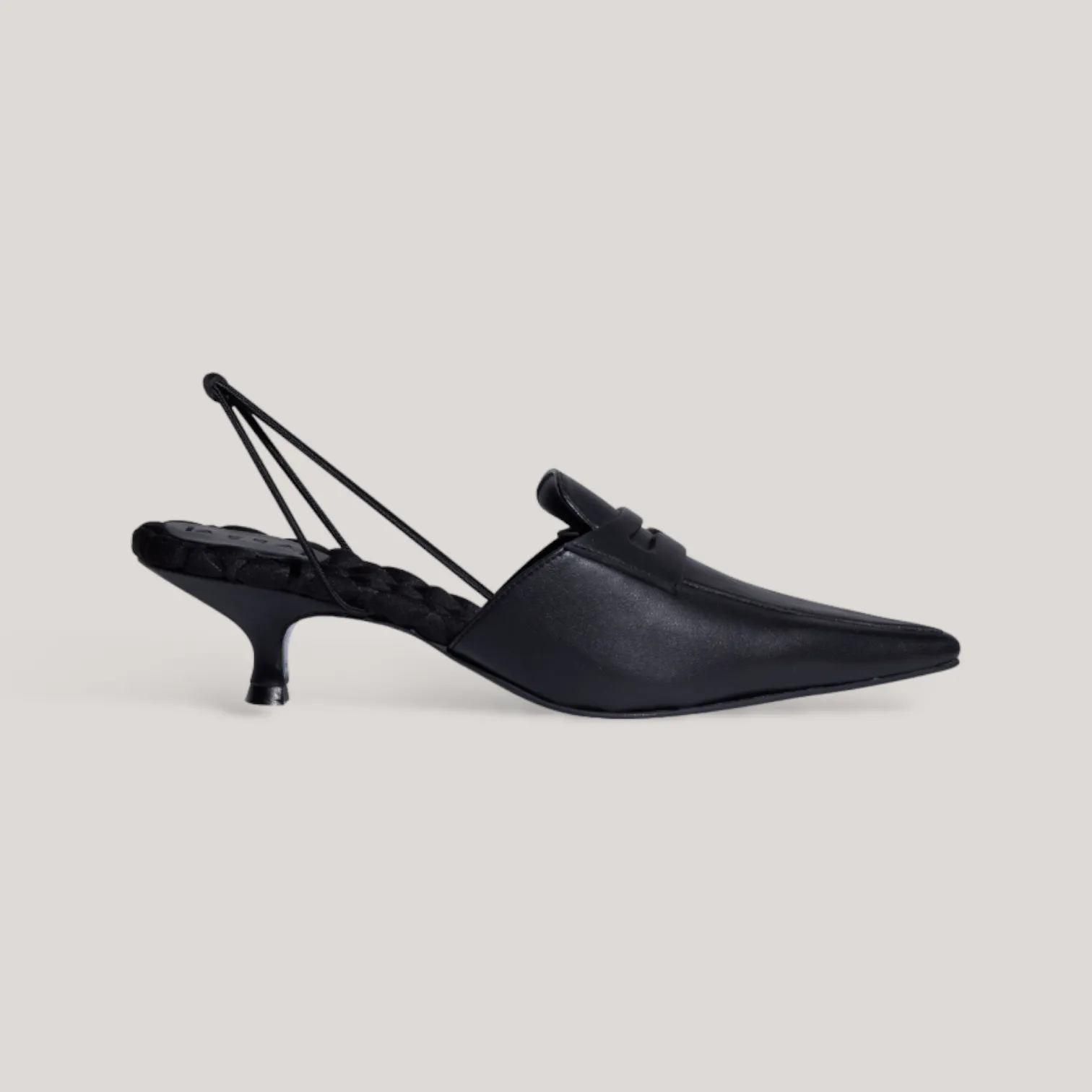 GRACE | Black - Slingback Penny Loafer sold by ALLTRUEIST KNITWEAR