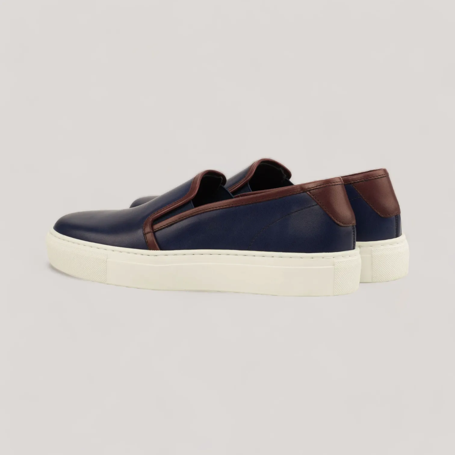 LUCE | Slip-On Sneakers - Navy & Burgundy | Women's sold by ALLTRUEIST KNITWEAR product image thumbnail 2