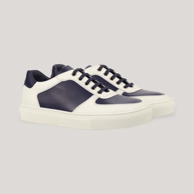 AVENIR | Low Top Vegan Trainer - Navy Blue & White | Men's sold by ALLTRUEIST KNITWEAR