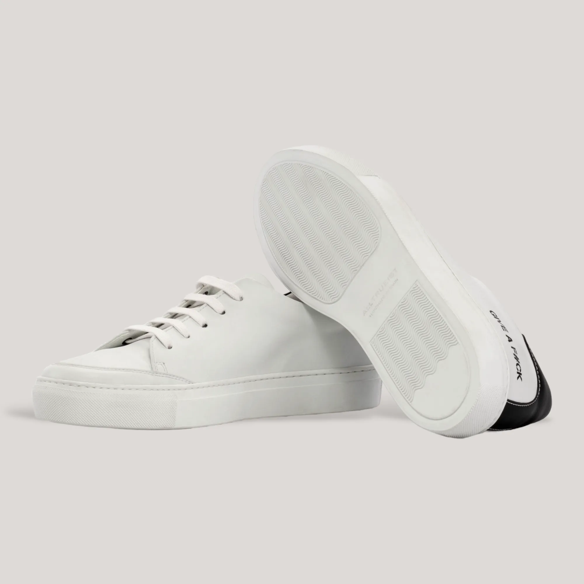 GIVE A F#CK - Special Edition Sneakers - White & Black | Women's sold by ALLTRUEIST KNITWEAR product image thumbnail 3
