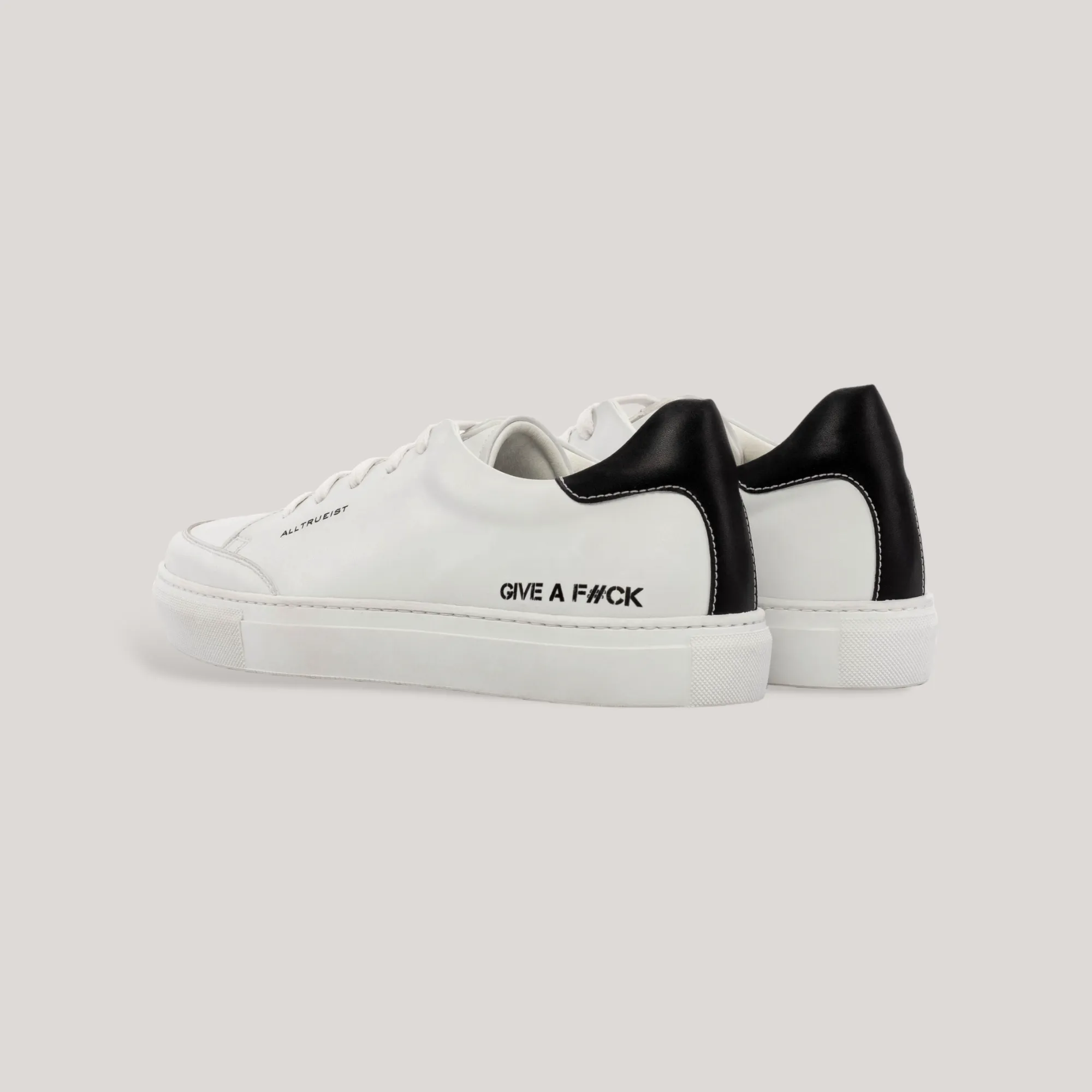 GIVE A F#CK - Special Edition Sneakers - White & Black | Women's sold by ALLTRUEIST KNITWEAR product image thumbnail 4