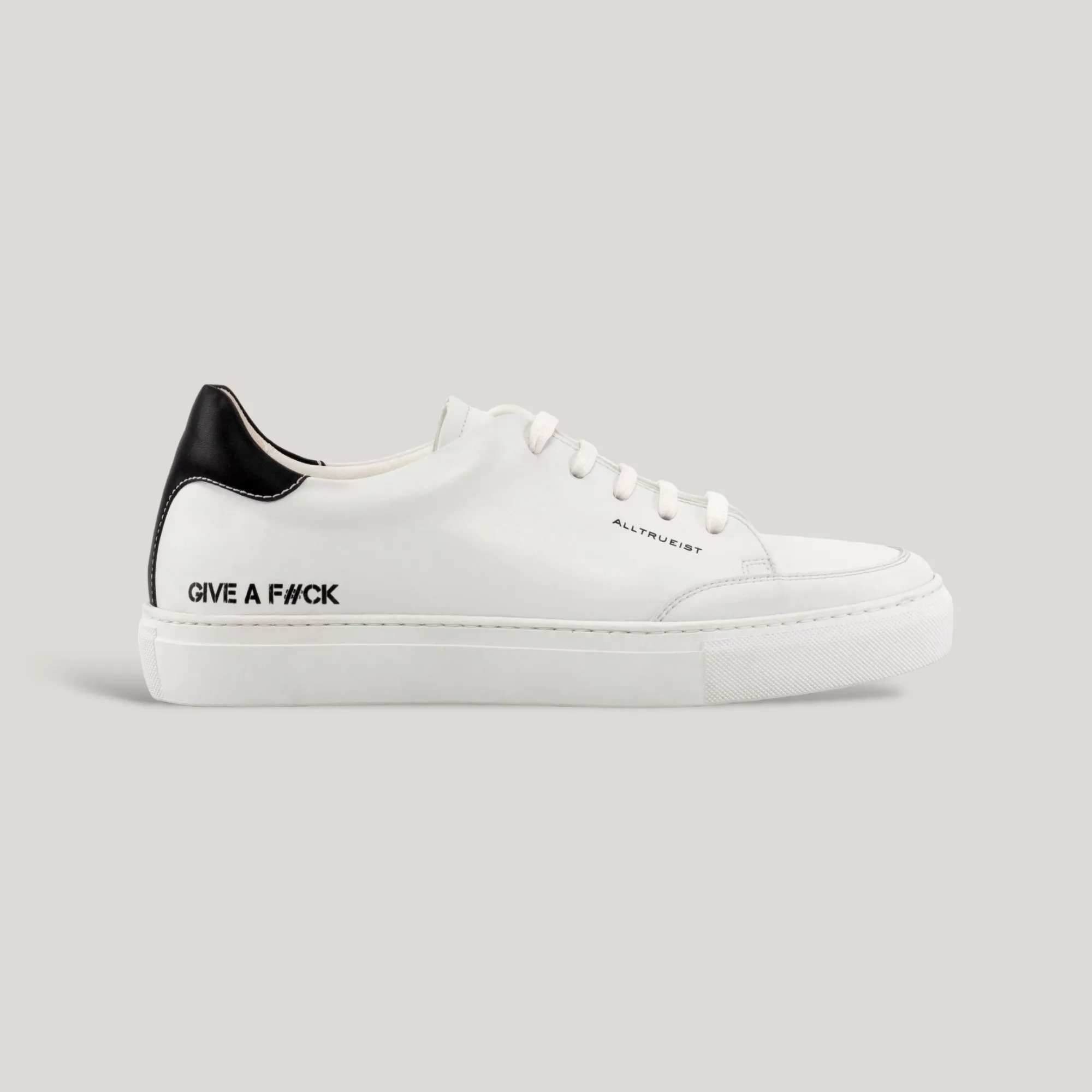 GIVE A F#CK - Special Edition Sneakers - White & Black | Women's sold by ALLTRUEIST KNITWEAR