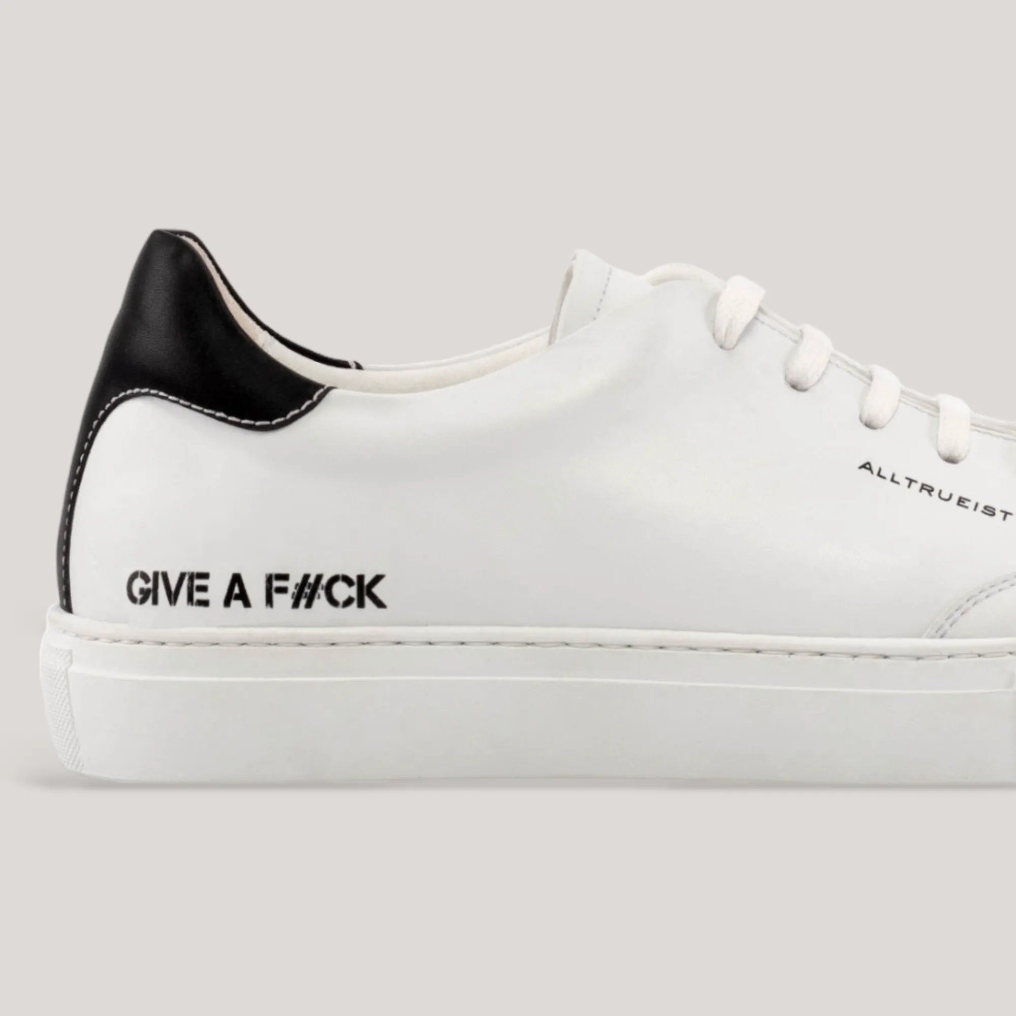 GIVE A F#CK - Special Edition Sneakers - White & Black | Women's sold by ALLTRUEIST KNITWEAR product image thumbnail 2
