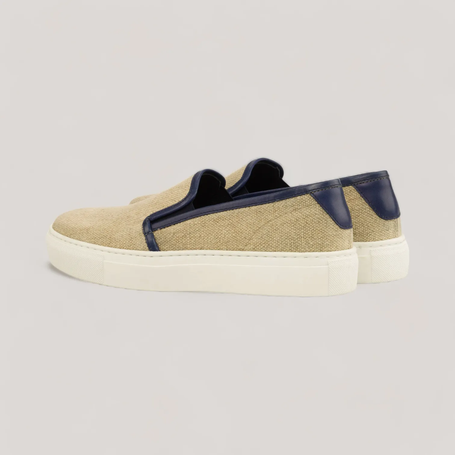 LUCE | Slip-On Sneakers - Ice Linen & Navy | Women's sold by ALLTRUEIST KNITWEAR product image thumbnail 2
