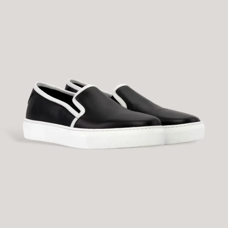 LUCE | Slip-On Sneakers - Black & White | Women's sold by ALLTRUEIST KNITWEAR