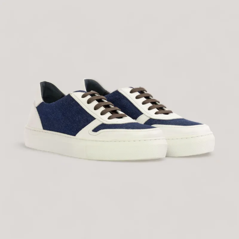 VERVE | Low Top Trainer -Blue Denim & White | Women's sold by ALLTRUEIST KNITWEAR