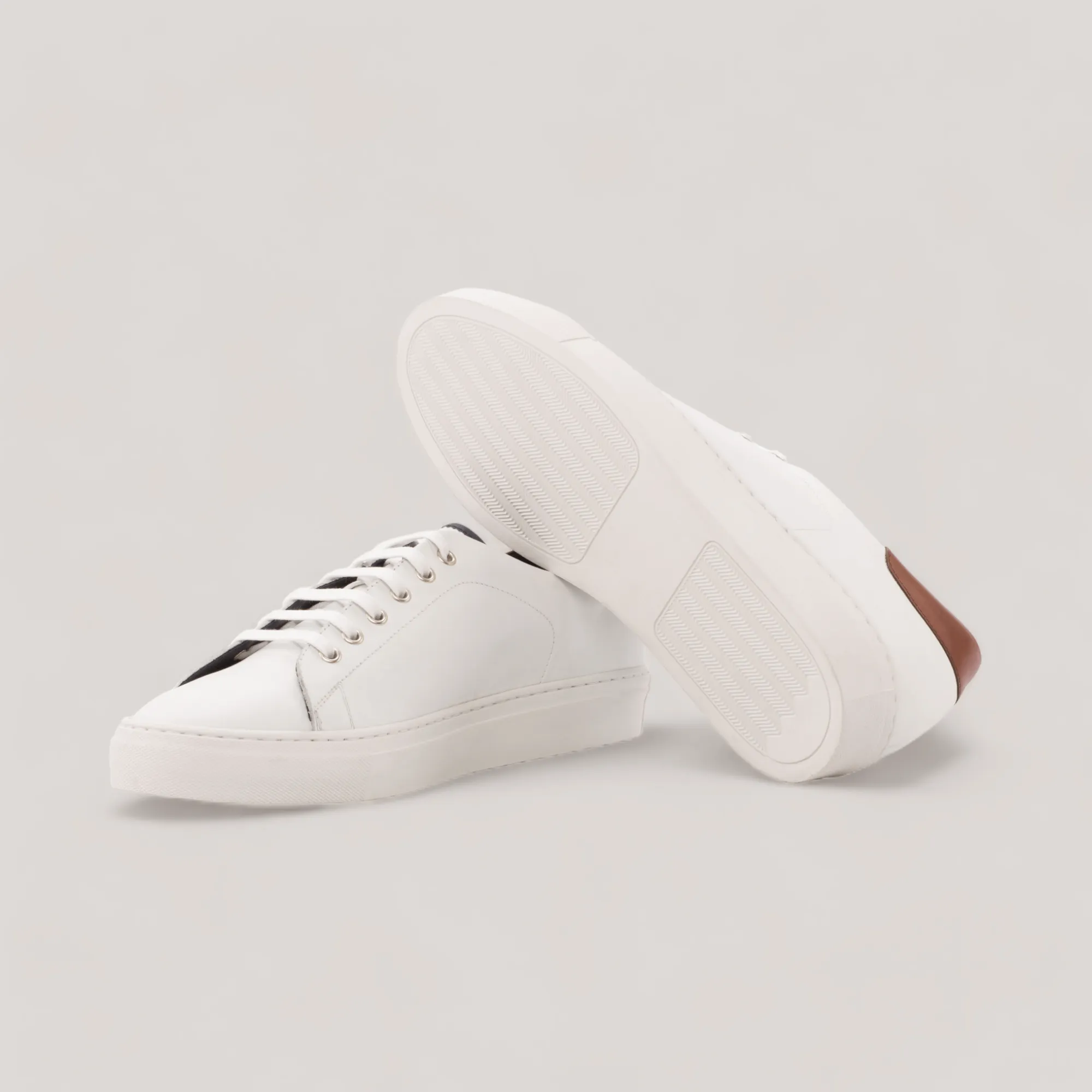 EON | Classic Vegan Sneakers - White & Brown | Men's sold by ALLTRUEIST KNITWEAR product image thumbnail 3