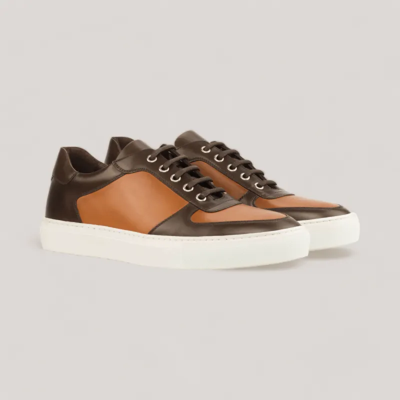 AVENIR | Low Top Vegan Trainer - Brown & Tan | Men's sold by ALLTRUEIST KNITWEAR