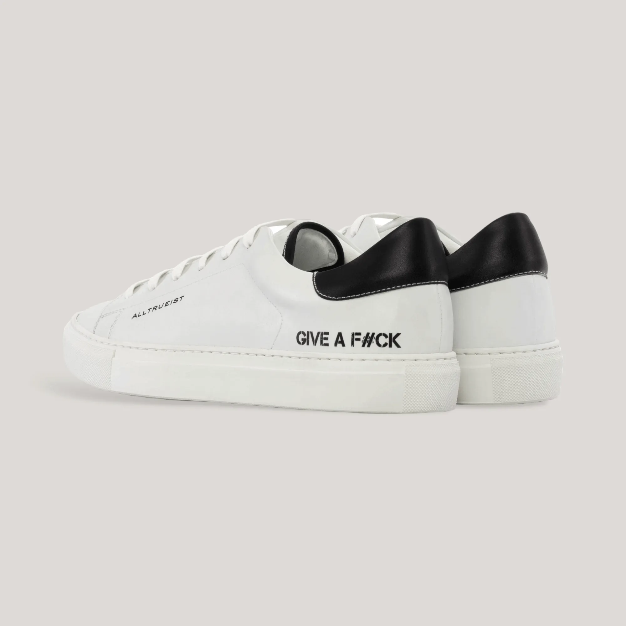 GIVE A F#CK - Special Edition Vegan Sneakers - White & Black | Men's sold by ALLTRUEIST KNITWEAR product image thumbnail 3