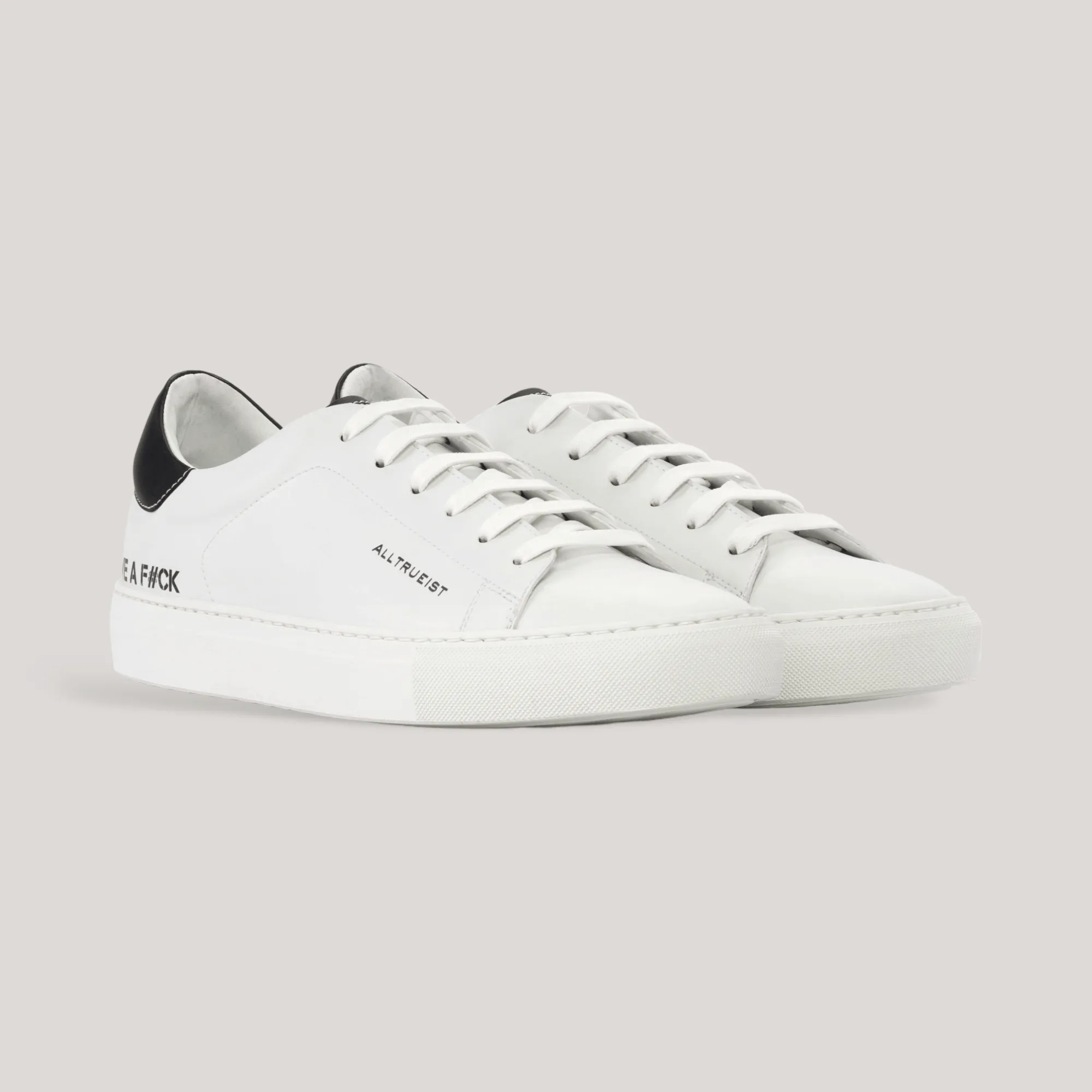GIVE A F#CK - Special Edition Vegan Sneakers - White & Black | Men's sold by ALLTRUEIST KNITWEAR product image thumbnail 2