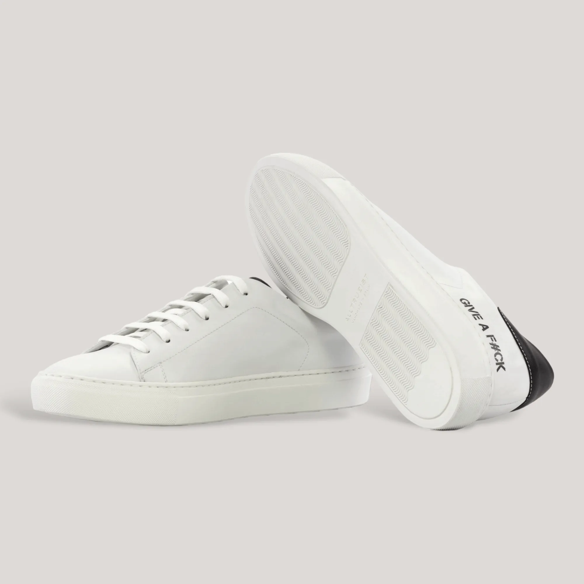 GIVE A F#CK - Special Edition Vegan Sneakers - White & Black | Men's sold by ALLTRUEIST KNITWEAR product image thumbnail 4